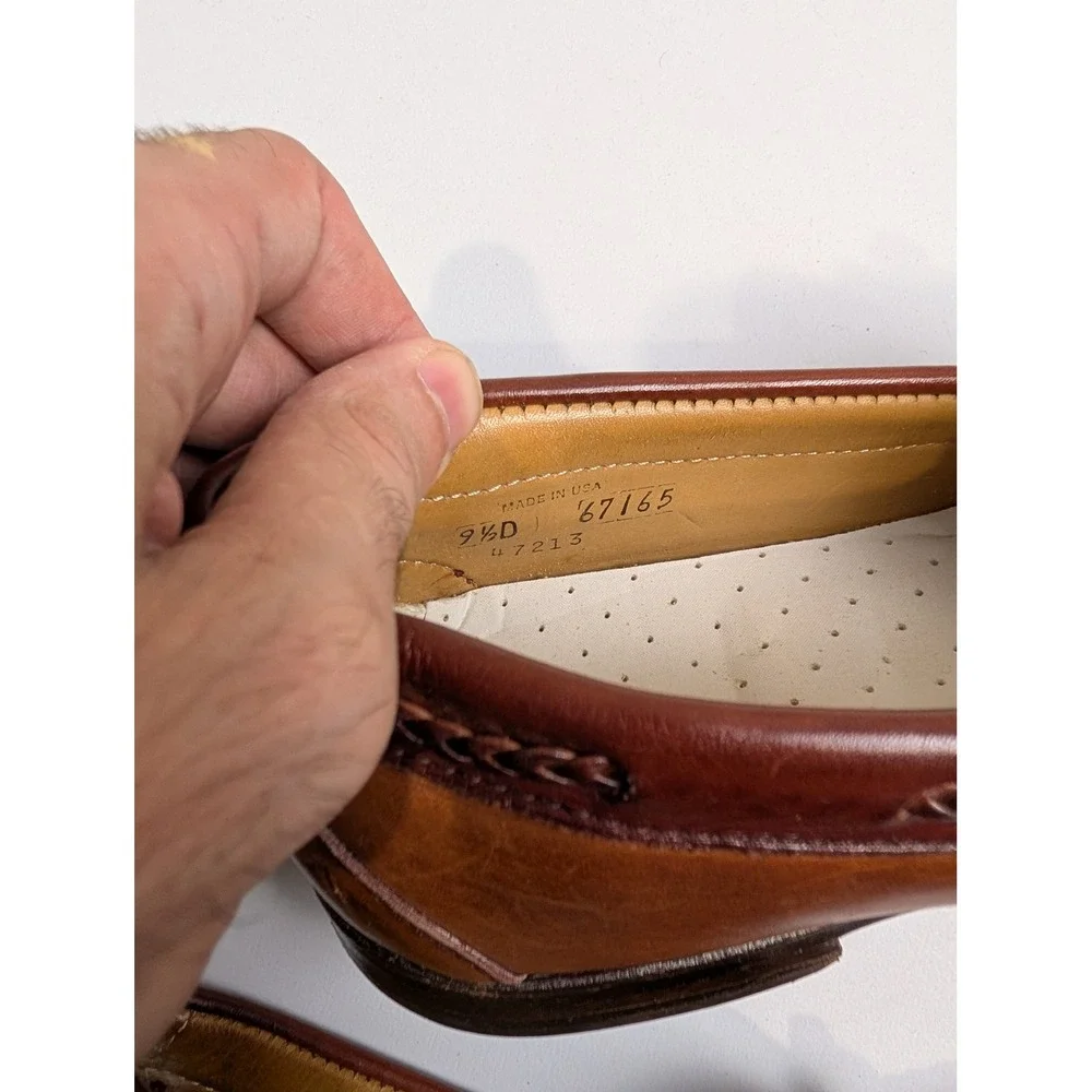 Allen‎ Edmonds Saratoga Loafers Mens 9.5 D Brown Leather Kiltie Tassel 67165 USA